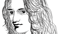 sally Penyair Inggris Sarah Flower Adams alias Sally Flower dalam sketsa seniman Bengkel Sastra Nuhu Evav (BSNE) Adhrianct Rajapapa di Kei. (foto Adhrianct Rajapapa)